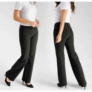 Betabrand Classic Bootcut Dress Yoga Charcoal Gray Pants Large Petite